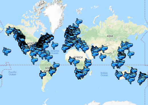 sunfish sighting map